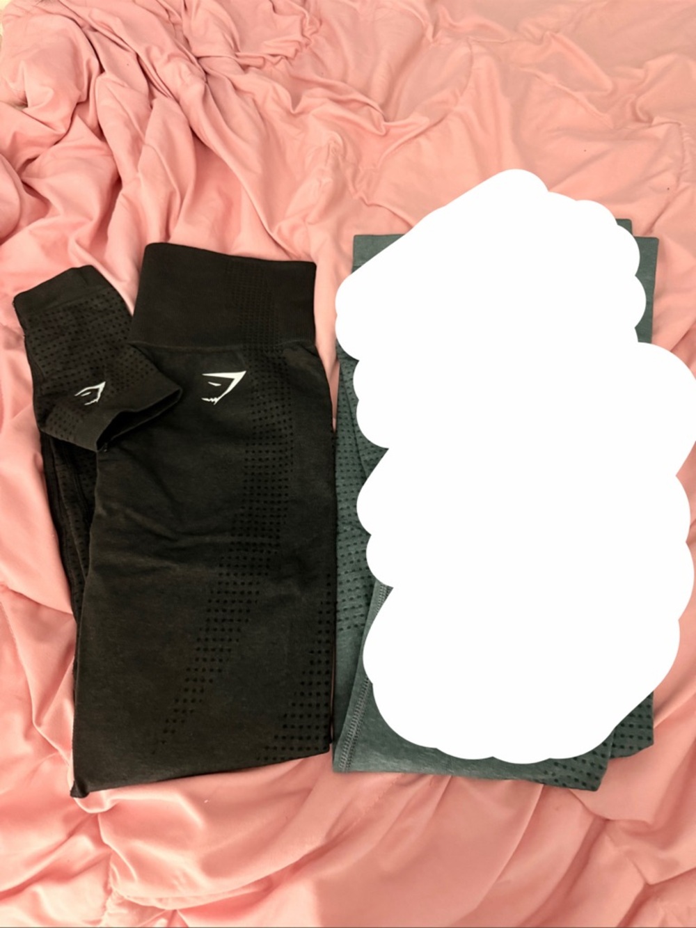 Gymshark Black Seamless Leggings with Subtle Perforation